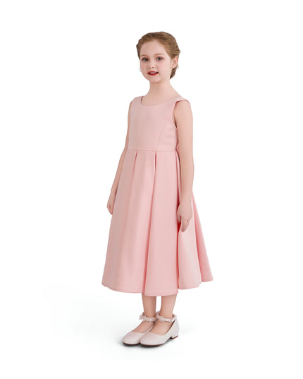 kids atelier tulleen Pink Satin Bow-Back Dress