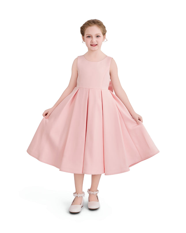 kids atelier tulleen Pink Satin Bow-Back Dress