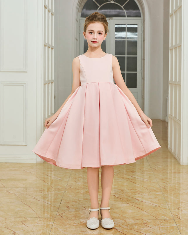 kids atelier tulleen Pink Satin Bow-Back Dress