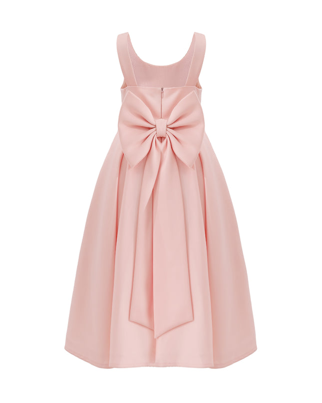 kids atelier tulleen Pink Satin Bow-Back Dress