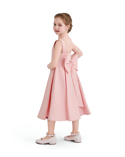 kids atelier tulleen Pink Satin Bow-Back Dress