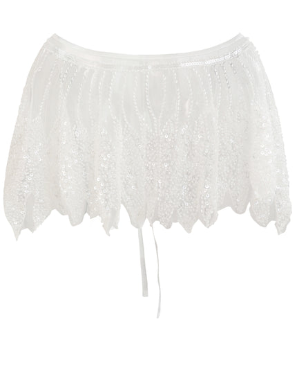 kids atelier tulleen White Sequin Tie-Front Stole