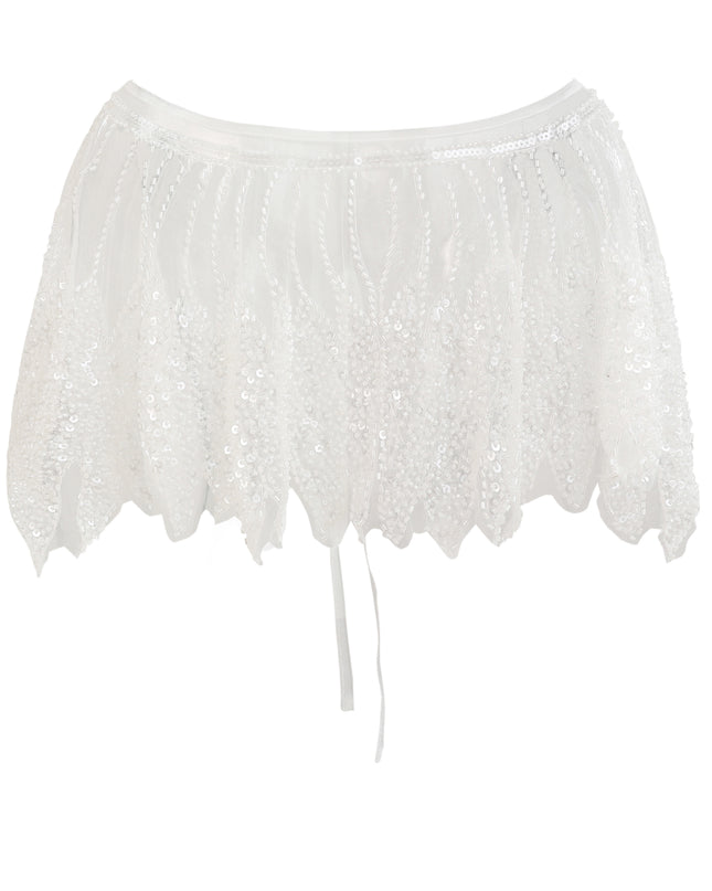 kids atelier tulleen White Sequin Tie-Front Stole