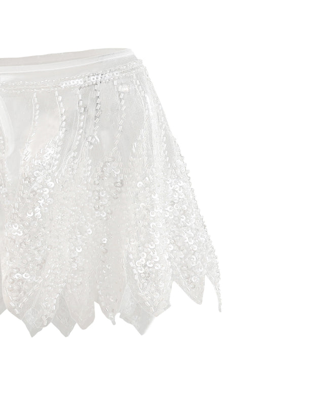 kids atelier tulleen White Sequin Tie-Front Stole
