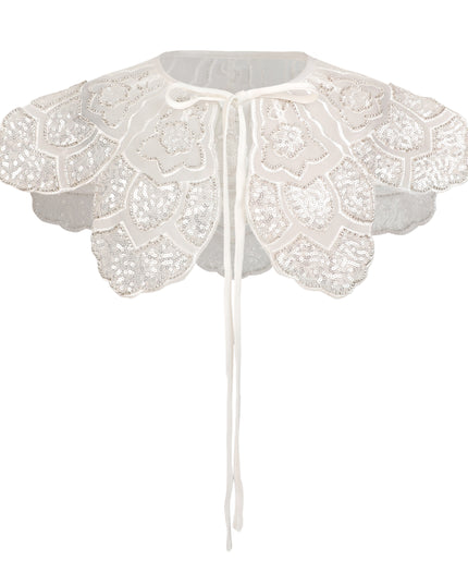 kids atelier tulleen White Floral Embroidered Stole
