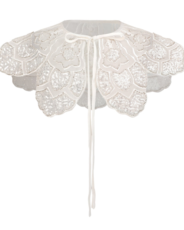 kids atelier tulleen White Floral Embroidered Stole