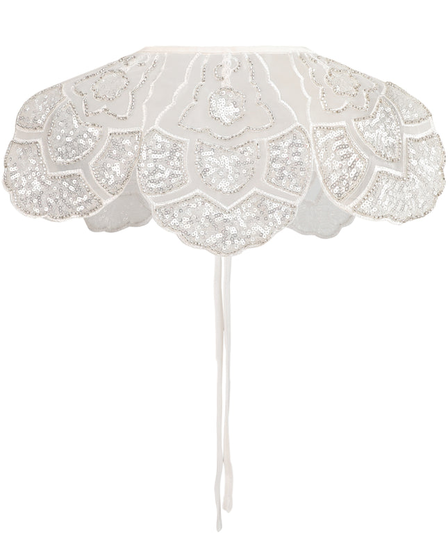kids atelier tulleen White Floral Embroidered Stole