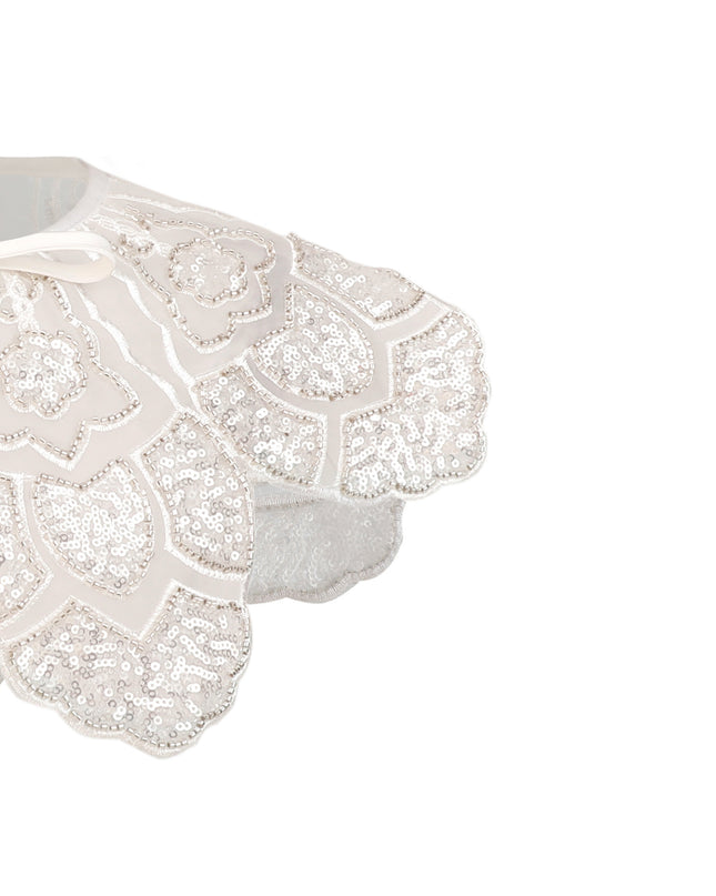 kids atelier tulleen White Floral Embroidered Stole