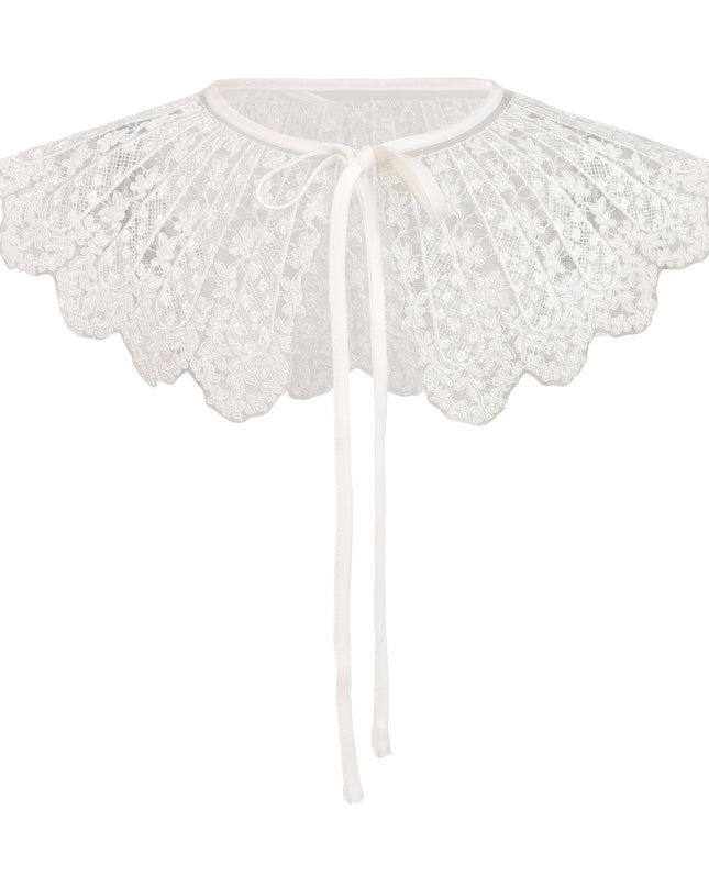 Kids atelier tulleen White Lace Ribbon Stole