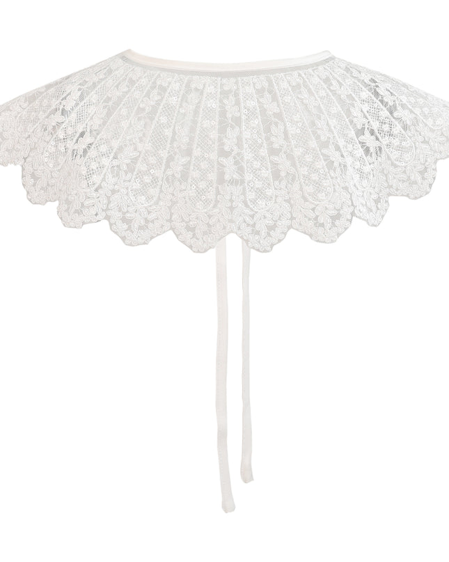 Kids atelier tulleen White Lace Ribbon Stole
