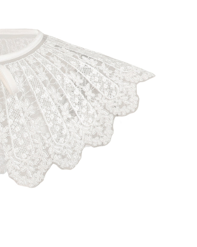 Kids atelier tulleen White Lace Ribbon Stole