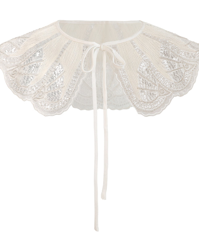 kids atelier tulleen  White Sequin Lace Stole