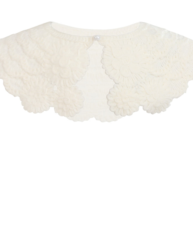 kids atelier tulleen White Floral Lace Stole