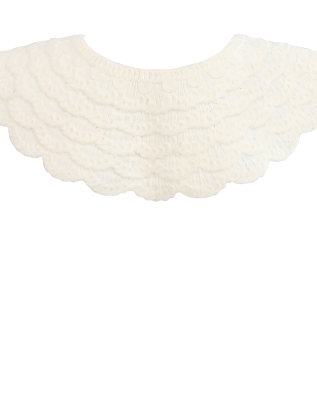 kids atelier tulleen White Floral Lace Stole
