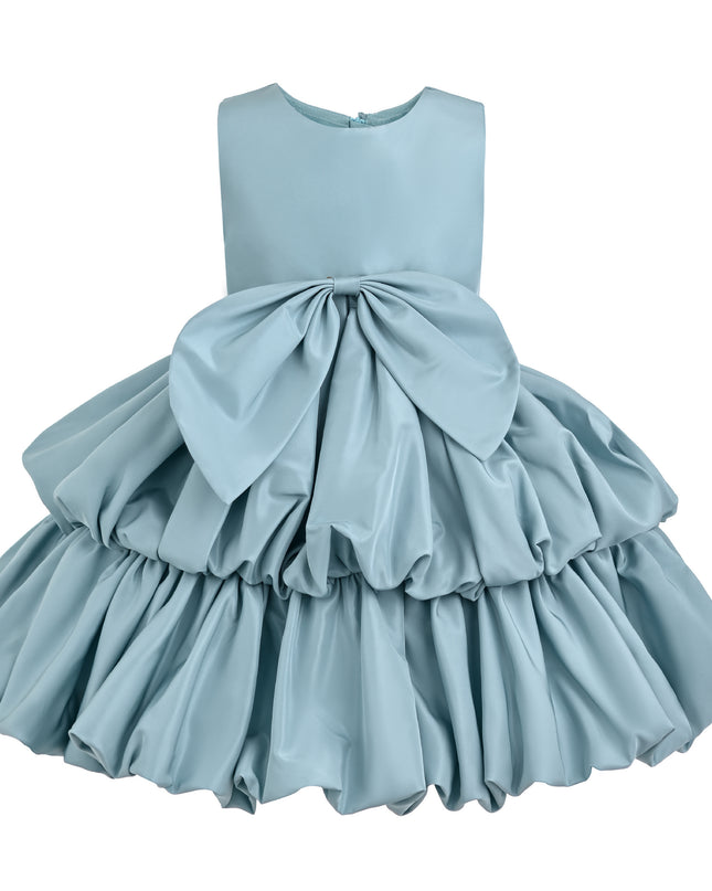 kids atelier tulleen Blue Marina Satin Tiered Dress