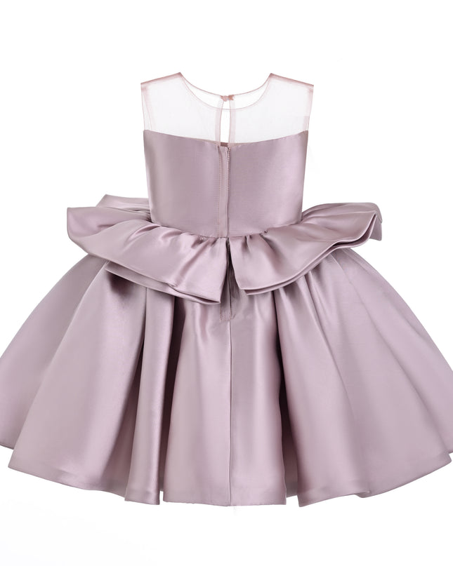 kids atelier tulleen Pink Peplum Sculpted Rose Dress
