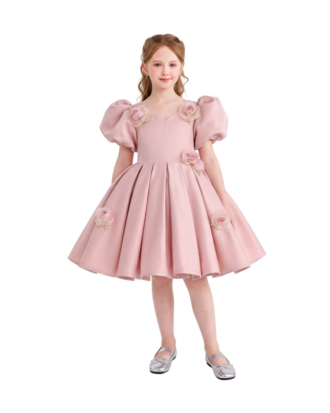 kids atelier tulleen Pink Verena Tulle Pleated Floral Dress