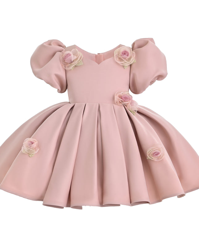 kids atelier tulleen Pink Verena Tulle Pleated Floral Dress
