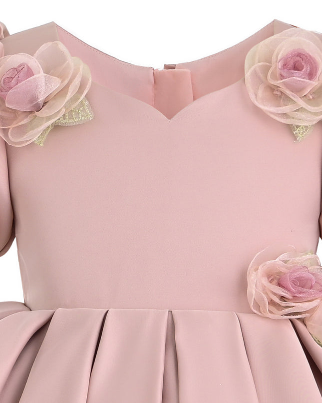 kids atelier tulleen Pink Verena Tulle Pleated Floral Dress