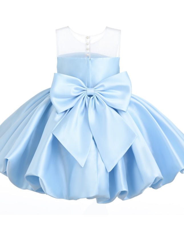 kids atelier tulleen Light Blue Zorina Party Dress with Floral Accent