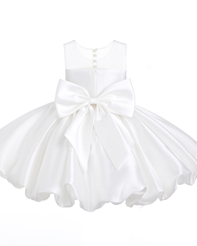 kids atelier tulleen Ivory Zorina Party Dress with Floral Accent