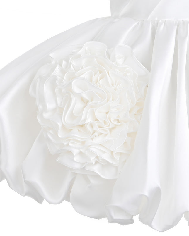 kids atelier tulleen Ivory Zorina Party Dress with Floral Accent