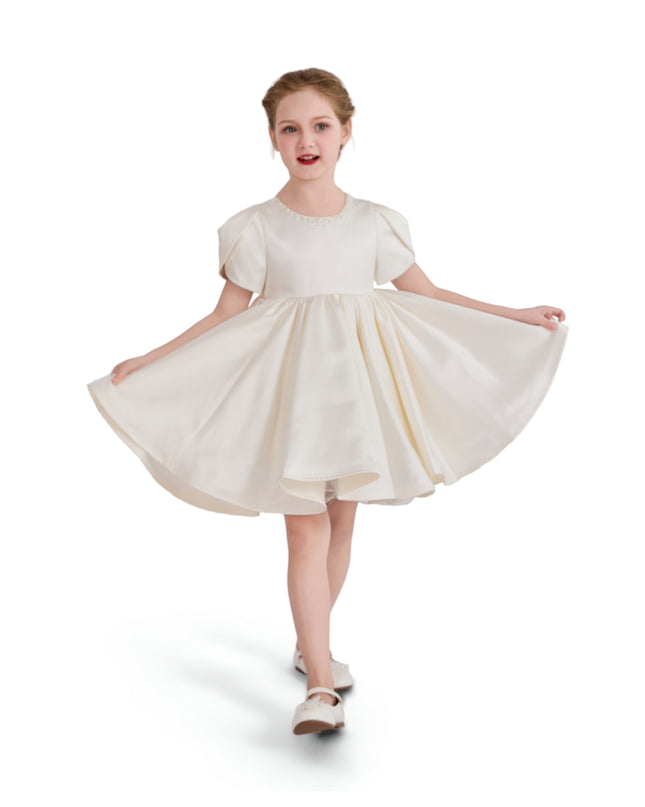 tulleen Ivory Suncrestia Pearl-Accented Occasion Dress