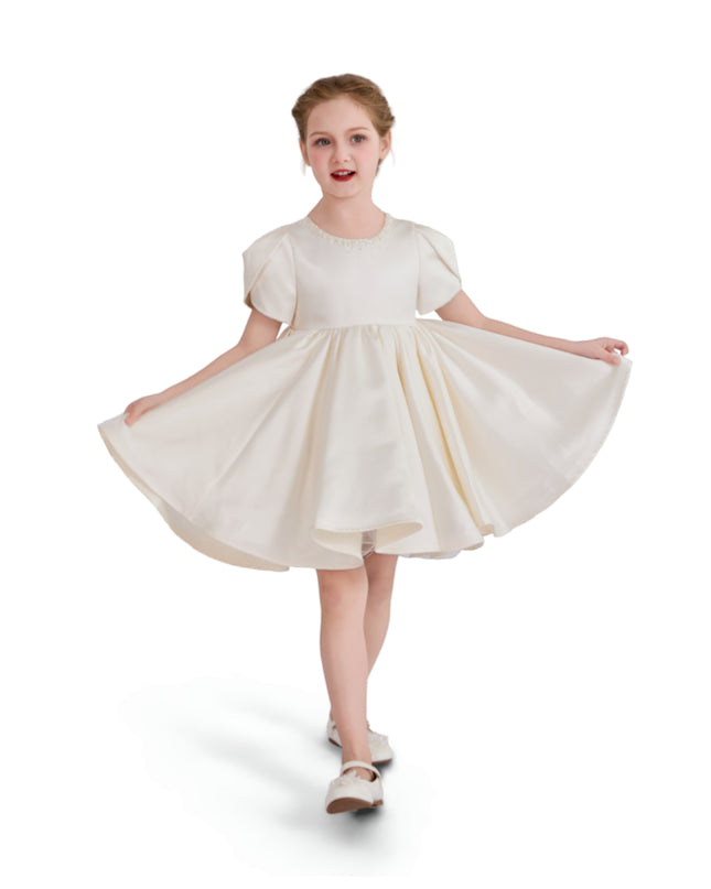 tulleen Ivory Suncrestia Pearl-Accented Occasion Dress