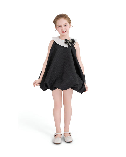 kids atelier tulleen Black Bow-Embellishment Dress