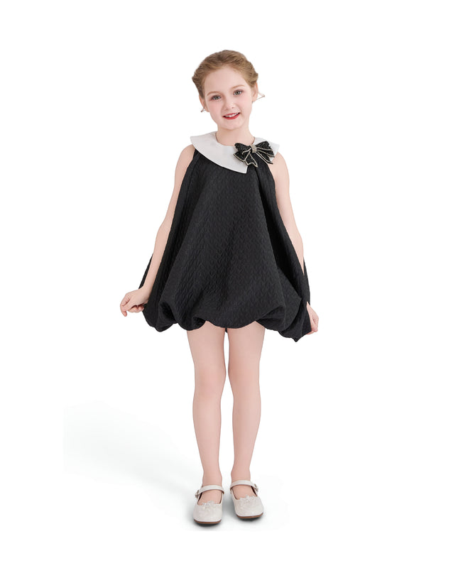 kids atelier tulleen Black Bow-Embellishment Dress