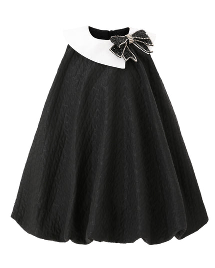 kids atelier tulleen Black Bow-Embellishment Dress