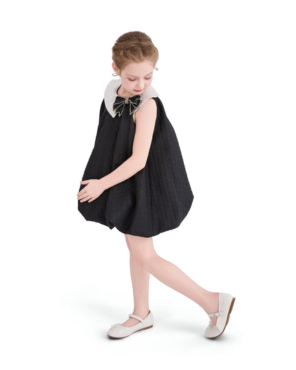 kids atelier tulleen Black Bow-Embellishment Dress