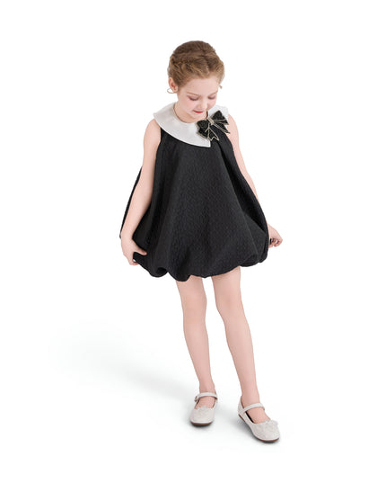 kids atelier tulleen Black Bow-Embellishment Dress