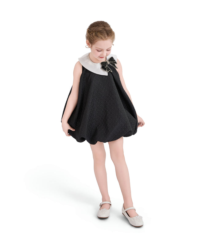 kids atelier tulleen Black Bow-Embellishment Dress