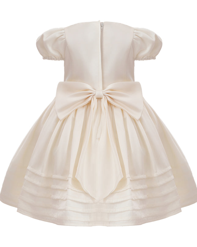 kids atelier tulleen Ivory Vistaine Floral-Embroidered Pleated Dress