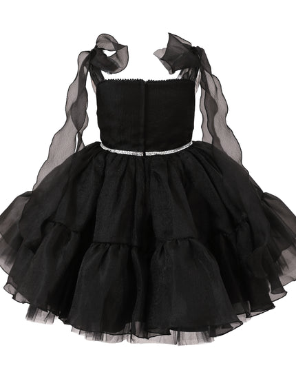 kids atelier tulleen Black Ruffled Party Dress