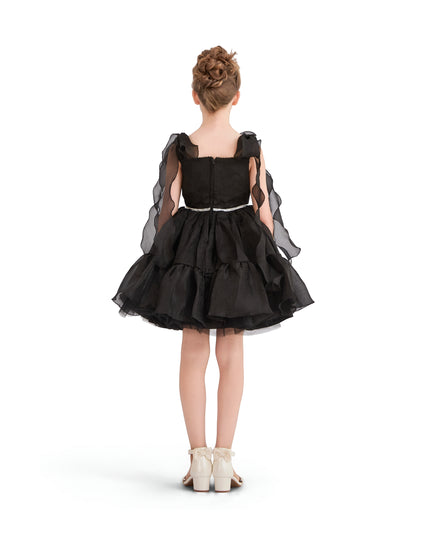 kids atelier tulleen Black Ruffled Party Dress