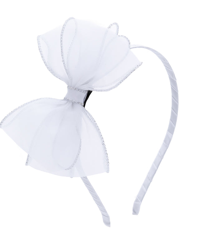 kidsatelier-Tulleen-White Shimmer Bow Headband