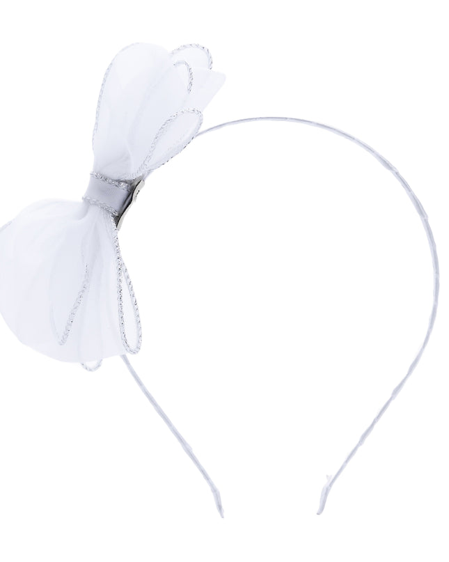 kidsatelier-Tulleen-White Shimmer Bow Headband