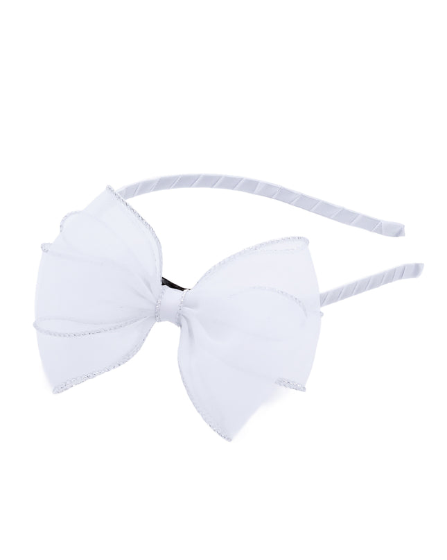 kidsatelier-Tulleen-White Shimmer Bow Headband