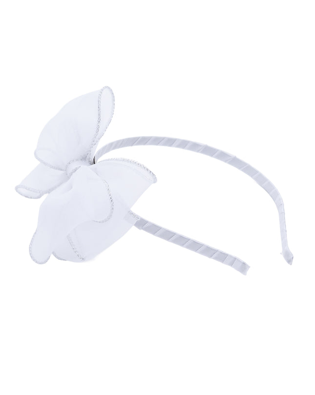 kidsatelier-Tulleen-White Shimmer Bow Headband