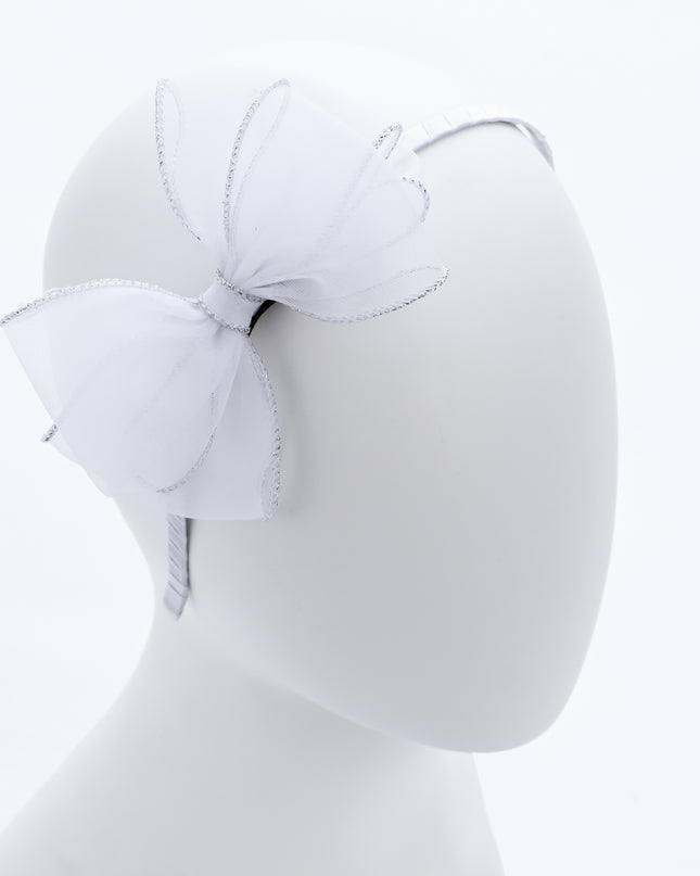 kidsatelier-Tulleen-White Shimmer Bow Headband