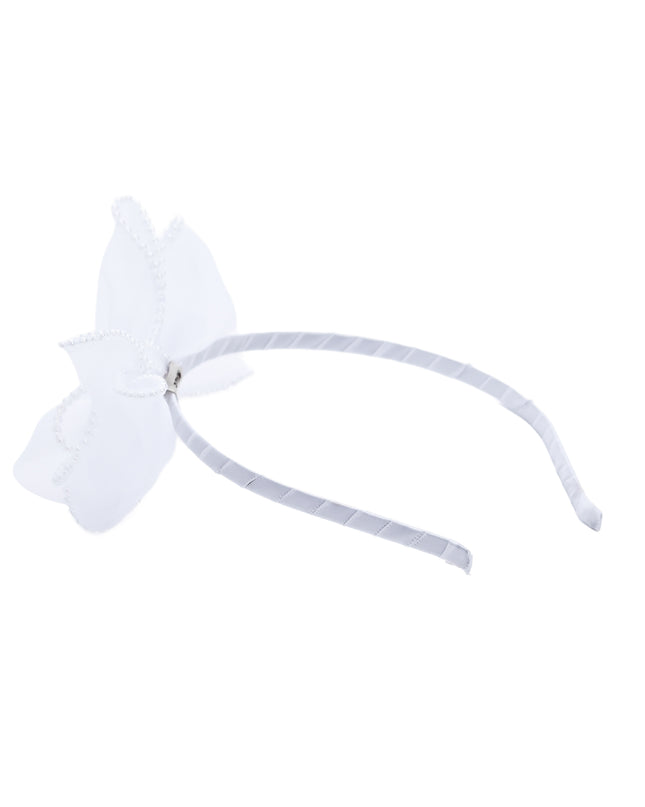 kidsatelier-Tulleen-White Pearl Bow Headband