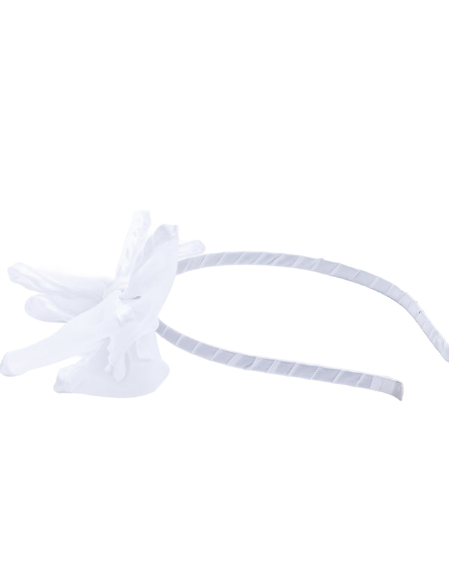 kidsatelier-Tulleen-White Sheer Bow Headband
