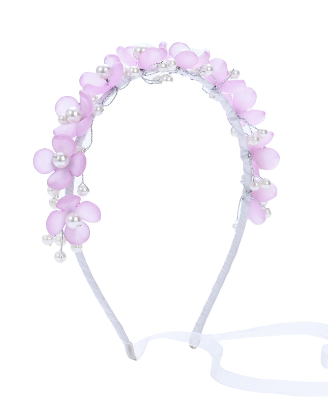 kidsatelier-Tulleen-Purple Floral Pearl Headband