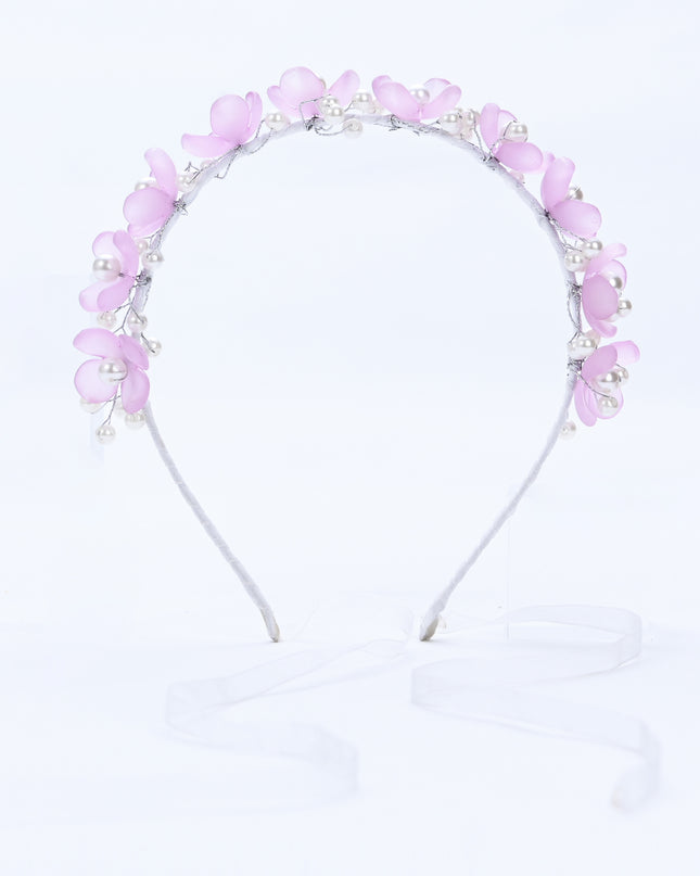 kidsatelier-Tulleen-Purple Floral Pearl Headband