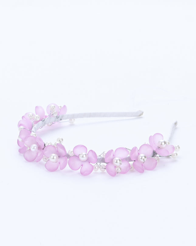 kidsatelier-Tulleen-Purple Floral Pearl Headband