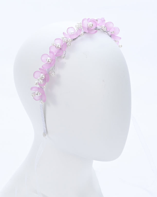 kidsatelier-Tulleen-Purple Floral Pearl Headband