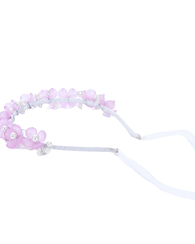kidsatelier-Tulleen-Purple Floral Pearl Headband