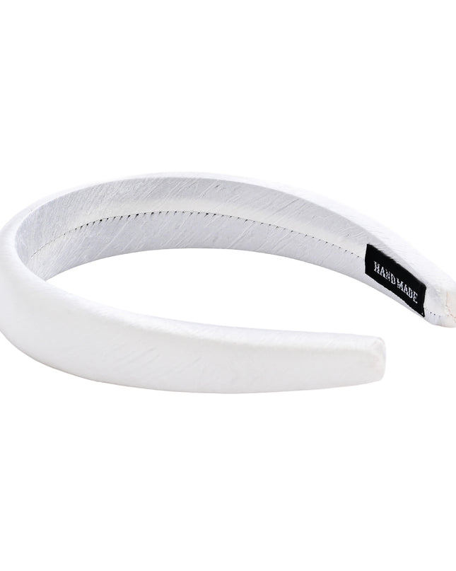 kids atelier tulleen White Classic Satin Padded Headband